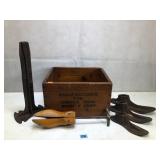 Antique Cobbler Tools and United Shoe Crate