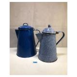Antique Enamaleware Coffee Pots, 2 ea