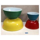 Vintage Pyrex Primary Colored Nesting Mixing Bowls