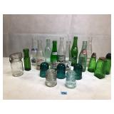 Various Vintage Soda bottles, Insulators and more