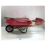 Vintage Radio Flyer Childrens Wheelbarrow & Shovel