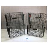 Vintage Washburn Co. Pool/Locker Wire Baskets, 4ea