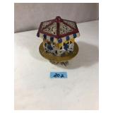 Antique Cast Iron Spinning Carousel Bank