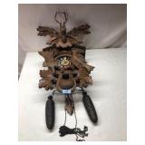 Carved Animals Hunters Cuckoo Clock