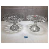 Vintage Glass Fruit Bowl and Cake Stand