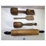 Antique Wooden Kitchen Utensils