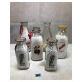 antique glass milk bottles