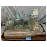 Lot of antique glass bottles