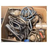 Large lot of corded tools & construction lights