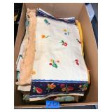 Lot of Vintage Tablecloths, Curtains & More