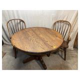 Wooden dining table w/ 6 chairs