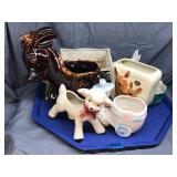 Lot of Vintage Animal Pottery Planters