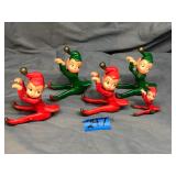 Lot of Vintage Christmas Elf Figures