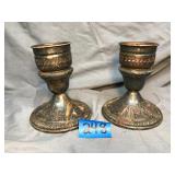 Pair of Weighted Sterling candlestick holders