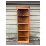 Wooden corner display shelf