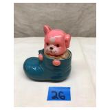 Vintage Celluloid Bulldog in a Boot
