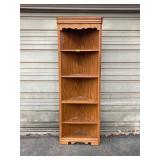 Wooden corner display shelf