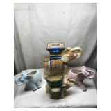 Ceramic Elephant Stool & Pots