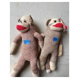 Pair of old sock monkeys