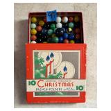Vintage Christmas box w/ marbles