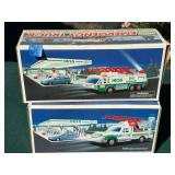 Pair of vintage Hess trucks