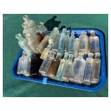 Lot of small antique glass apothecary bottles
