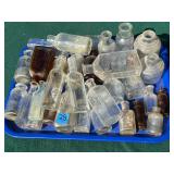Lot of small antique glass apothecary bottles