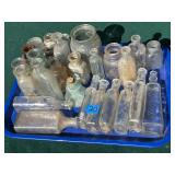 Lot of small antique glass apothecary bottles