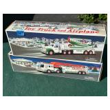 Pair of vintage Hess trucks