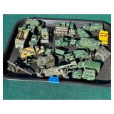 Lot of vintage military themed toy cars