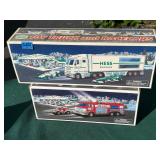 Pair of vintage Hess trucks