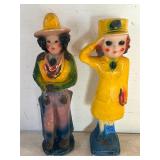Pair of Chalk Figures