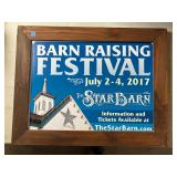 Two sided star barn festival sign