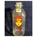 Vintage Milk Bottle, Green