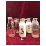 Various Antique Glass Milk Bottles