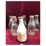 Various Antique Glass Milk Bottles