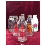 Various Antique Glass Milk Bottles