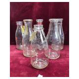 Various Antique Glass Milk Bottles