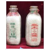 Antique Hersheys Dairy Milk Bottles, 2ea