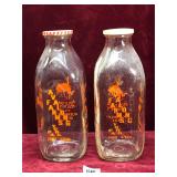 Antique Avalong Farms Milke Bottles, 2ea