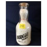 Vintage Cream Top Milk Bottle, Modern Dairy,...