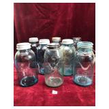 Various Antique Canning Jars