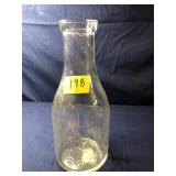 Vintage Clear Glass Milk Bottle, dated 1888