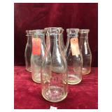 Various Antique Glass Milk Bottles