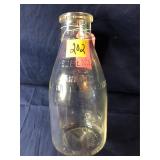 Vintage Milk Bottle, Clear Glass Tri-Co....