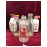 Various Antique Glass Milk Bottles