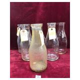 Various Antique Glass Milk Bottles