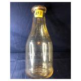 Vintage Milk Bottle, Clear Glass Store Bottle,...