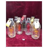 Various Anitque Glass Milk Bottles