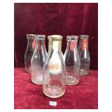 Various Antique Glass Milk Bottles